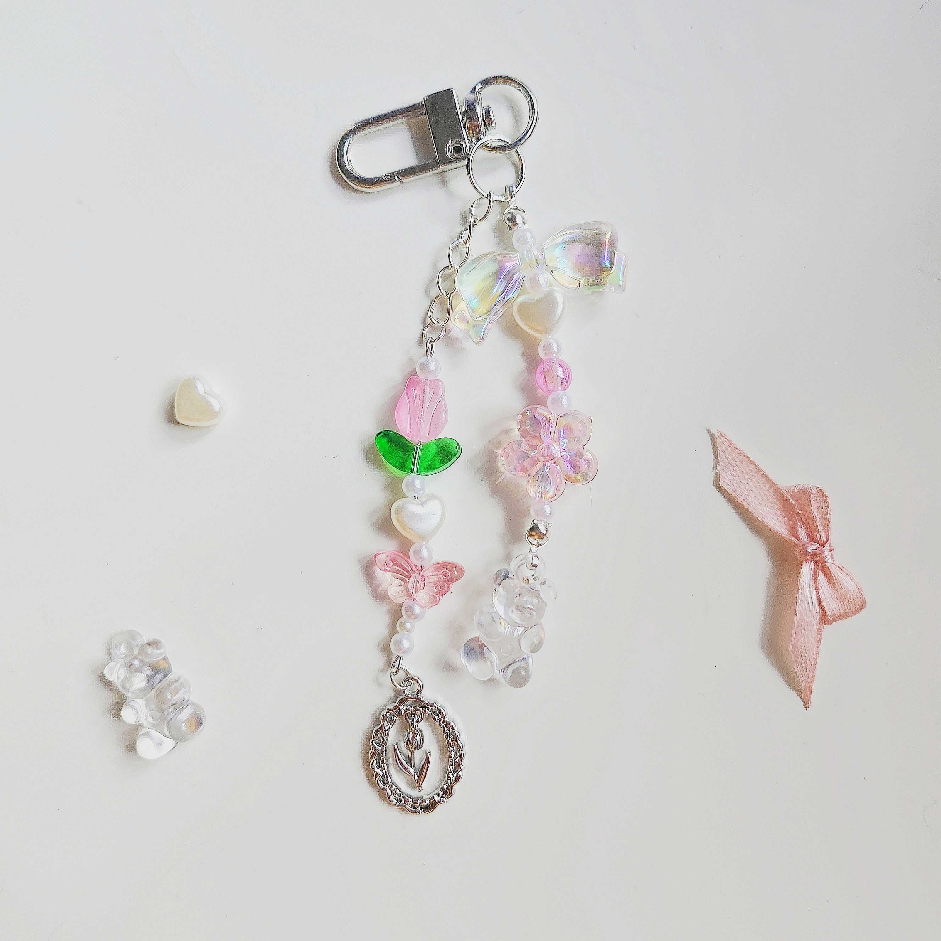 Princes of pink garden key chain  พวงกุญแจสวนสีชมพูของเจ้าหญิง [100%handmade]