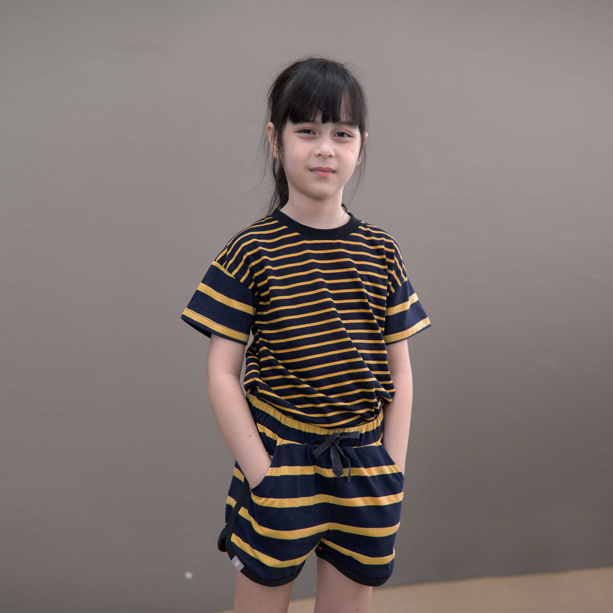 QueenCows Kids ชุดเซ็ต Jody Striped Jersey (Yellow)