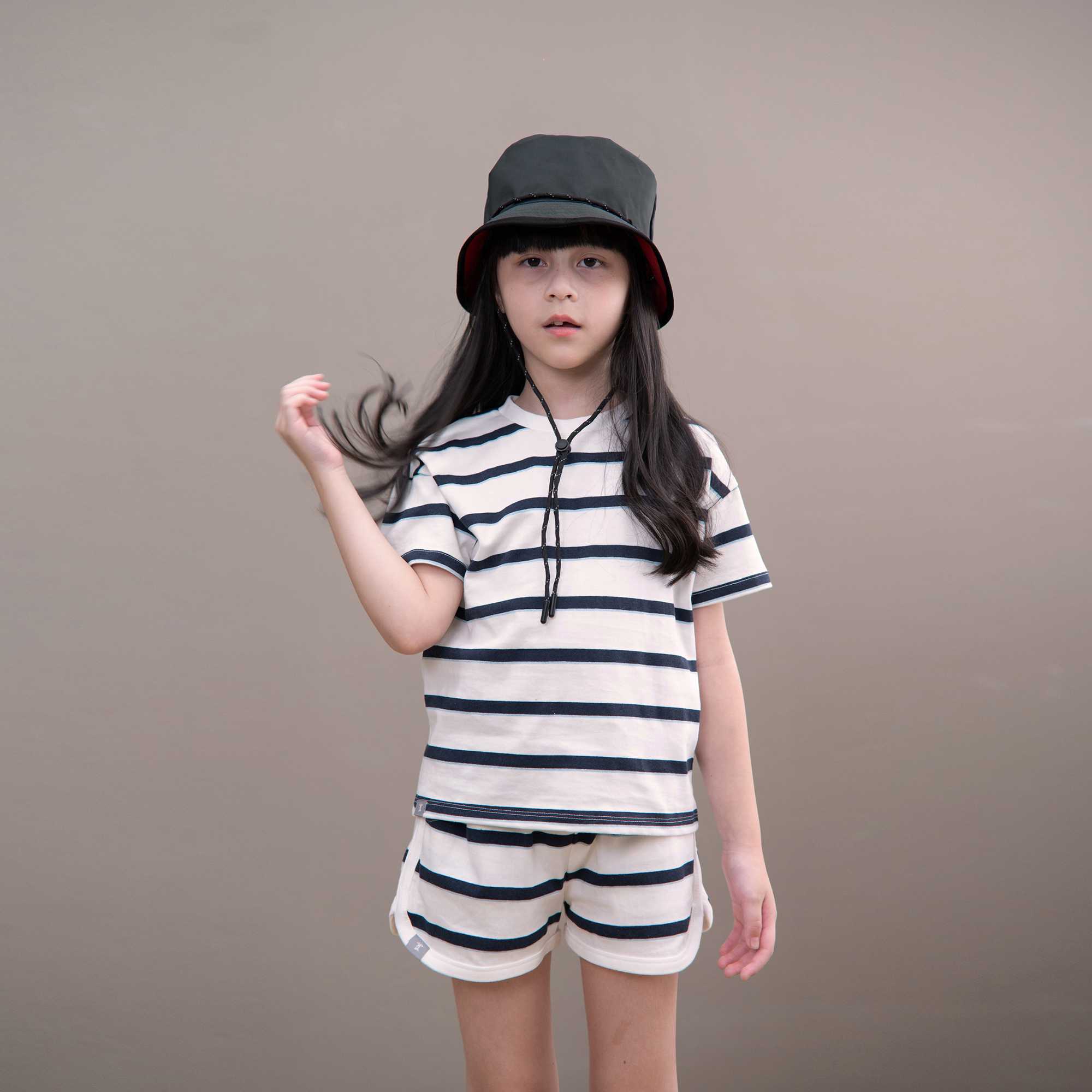 QueenCows Kids ชุดเซ็ต Striped Sailor JS (Off White)