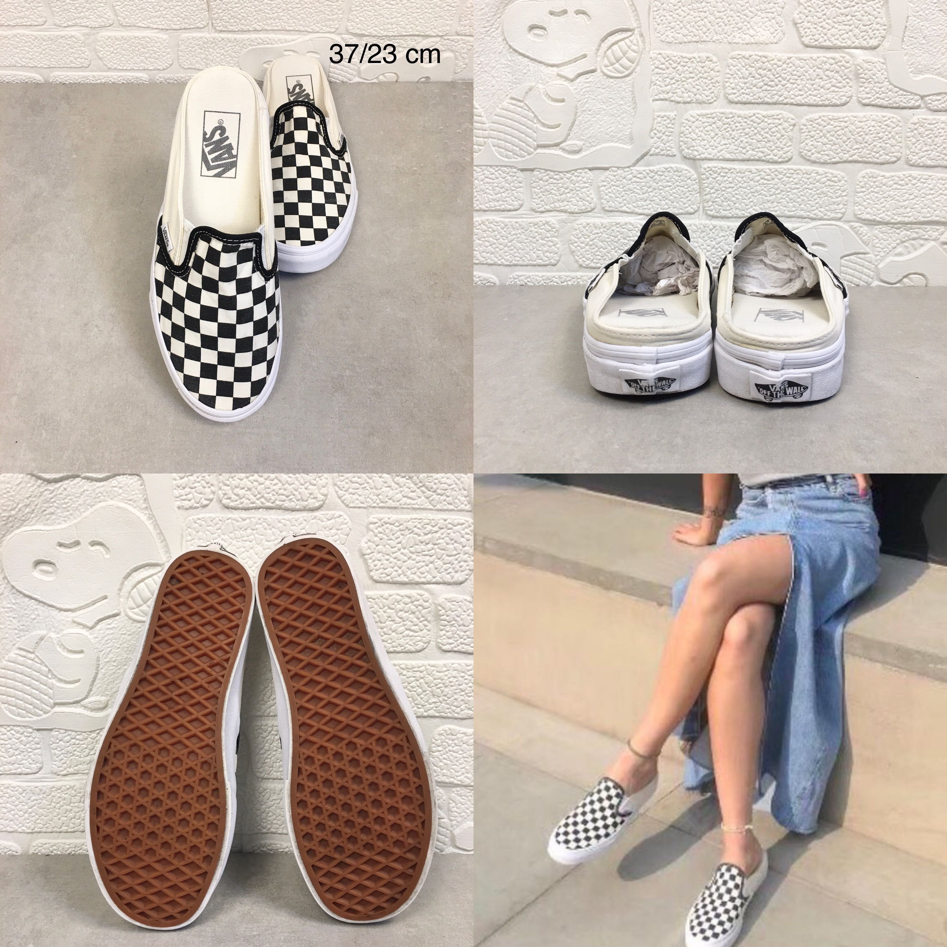 Vans Slip On Mule Checkerboard Black LINE SHOPPING