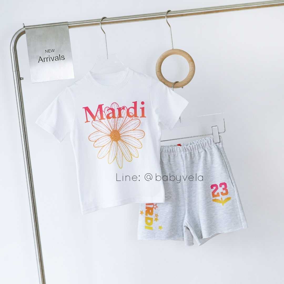 Mardi Kids Setup Sweat Shorts Gradation (White Pink)