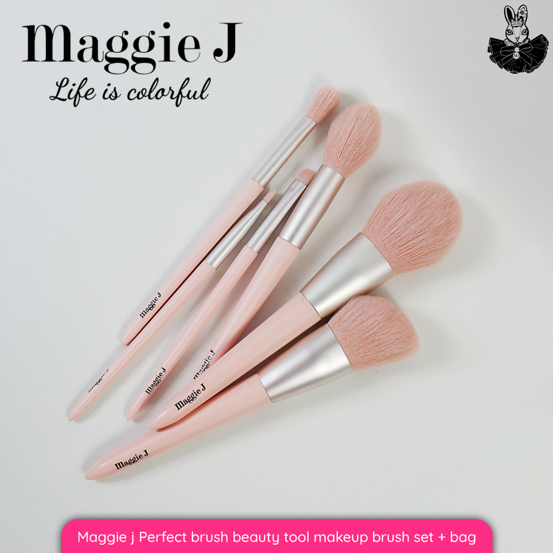 Maggie j ชุดแปรงแต่งหน้า 6 ชิ้น #MG012 Maggie j Perfect brush beauty tool makeup set + bag