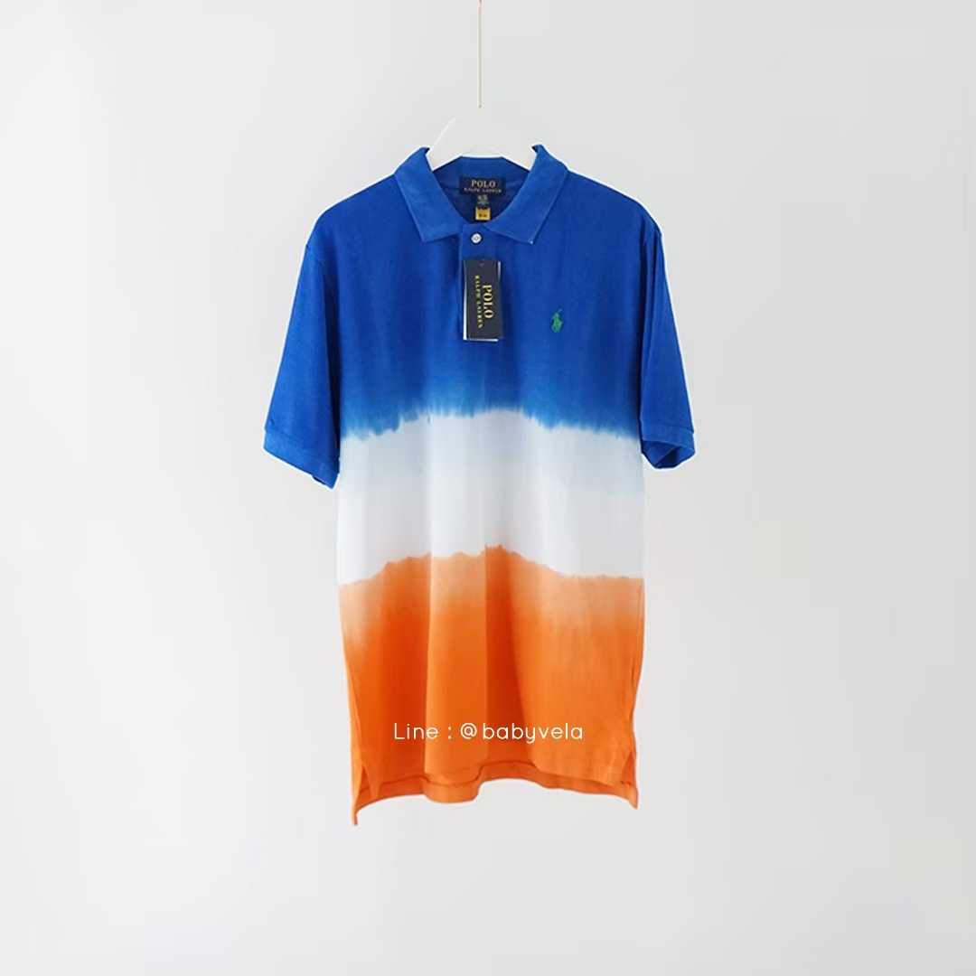Tie-Dye Ombré Cotton Mesh Polo Shirt (Tie-Dye)