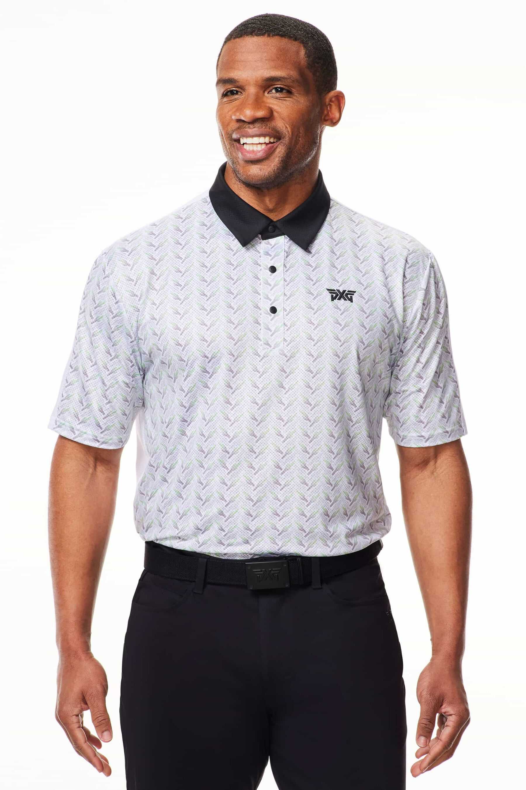 เสื้อโปโล PXG Men Athletic Fit Saguaro Perforated Polo - White สินค้าใหม่ แท้ 100%