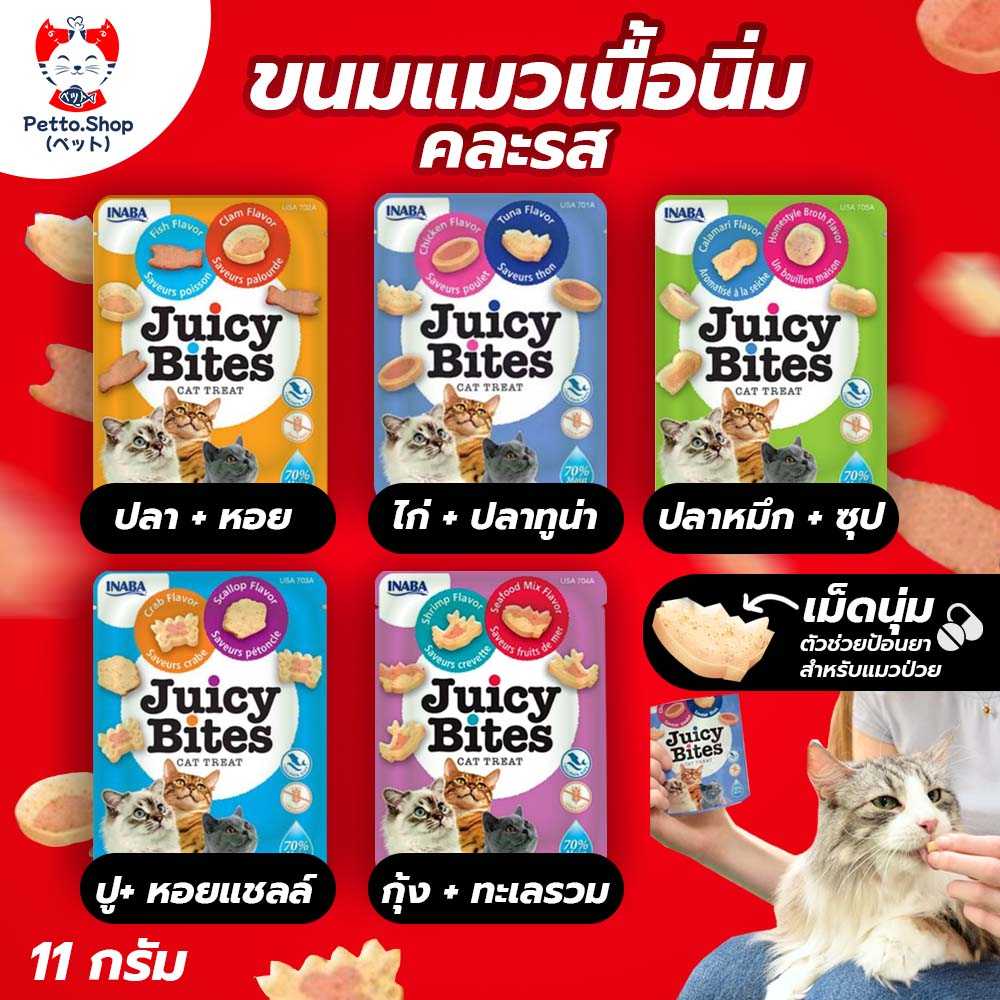 Juicy Bites Mini Cat Snack เม็ดนิ่ม