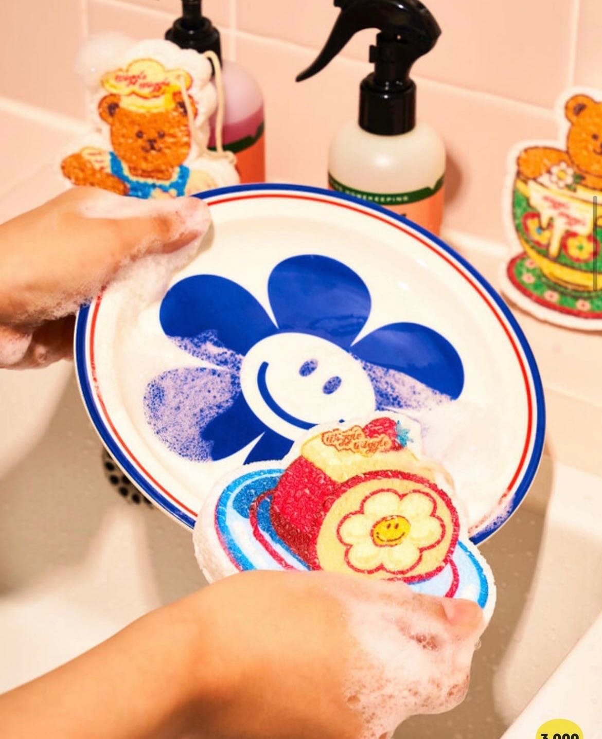 WiggleWiggle  PULP CLEANING SPONGE Brunch Day  น้องคือ ฟองน้ำ แสนน่ารักน่าใช้ค่ะ 1 ชุด มี 5 ชิ้น 
