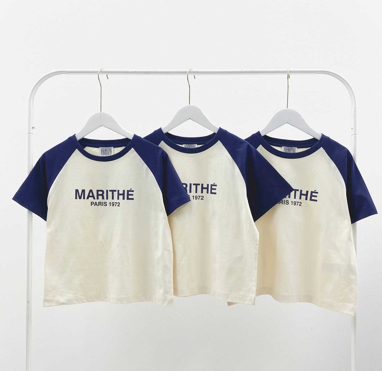พร้อมส่ง Marithe W RAGLAN REGULAR LOGO NAVY