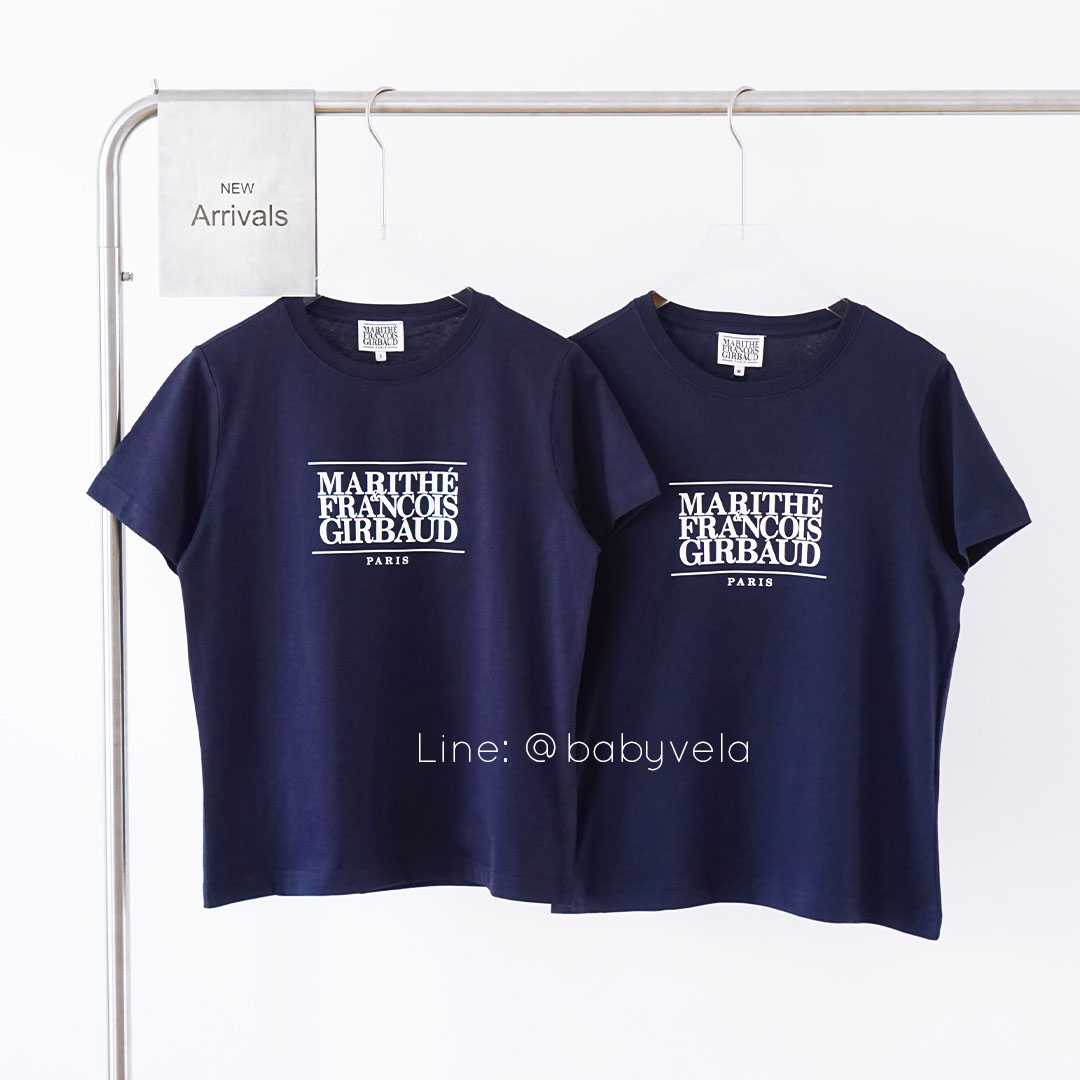 Marithe W Classic Logo Tee (Navy)