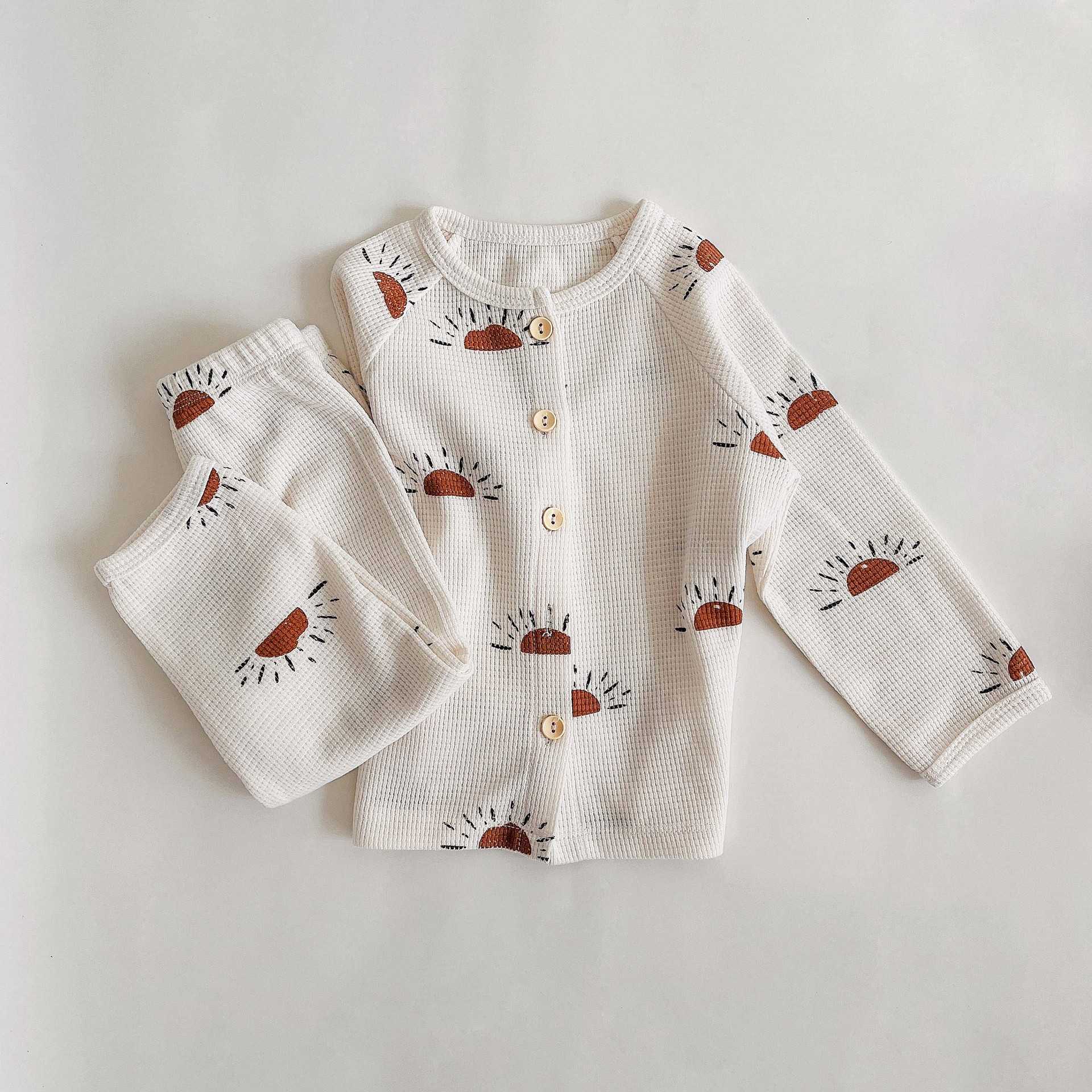 Waffle Cotton Pajamas - Little sun 🌛 SET00089