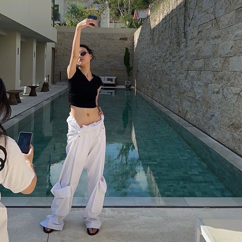 [PRE-ORDER] Waist roll-up pants 