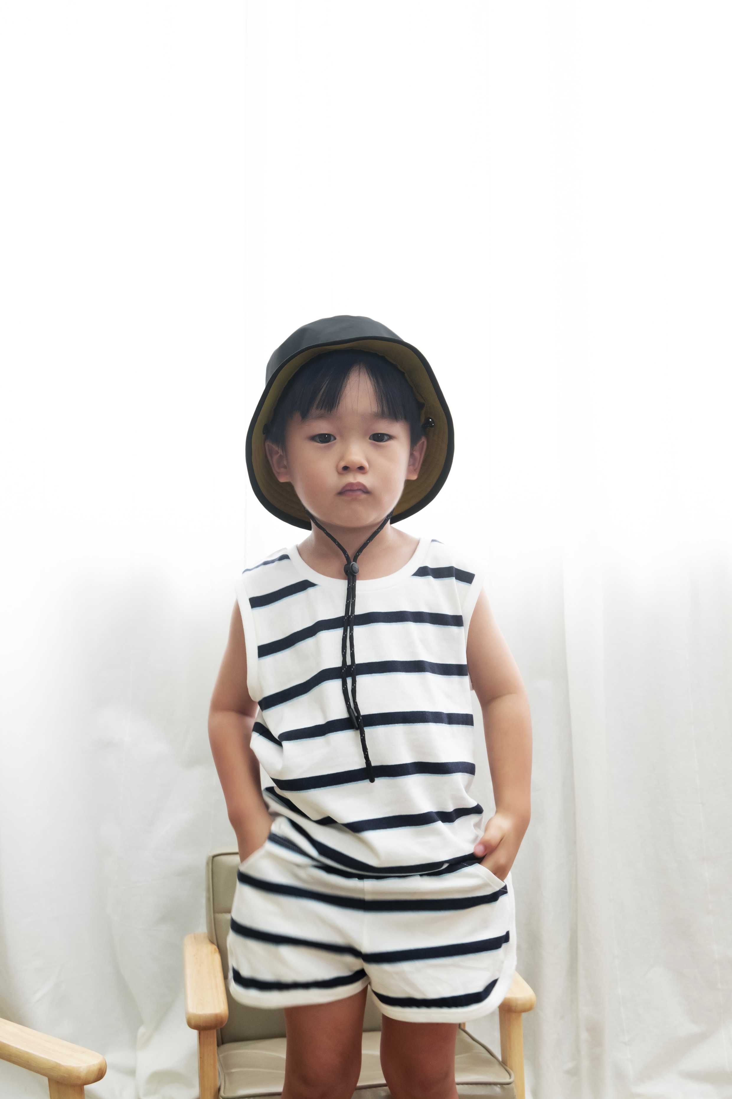 QueenCows Kids ชุดเซ็ต Striped sailor JS Vest (Of White)