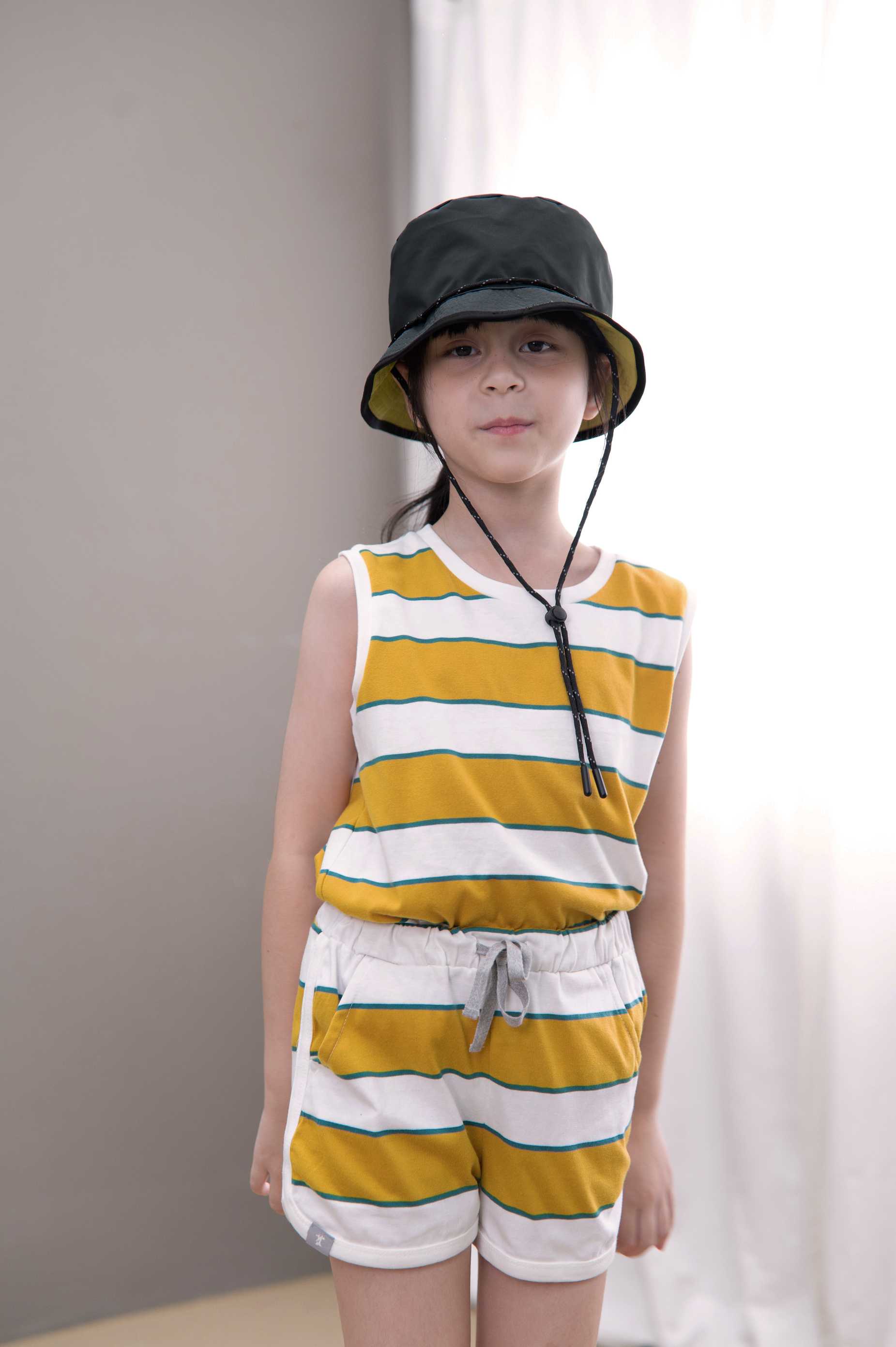 QueenCows Kids ชุดเซ็ต Jesse Striped Vest (Yellow)