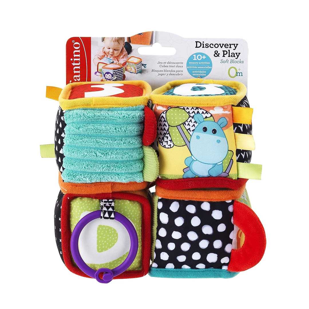Infantino : Discover & Play Soft Blocks โมบายกิจกรรมบล็อกผ้า