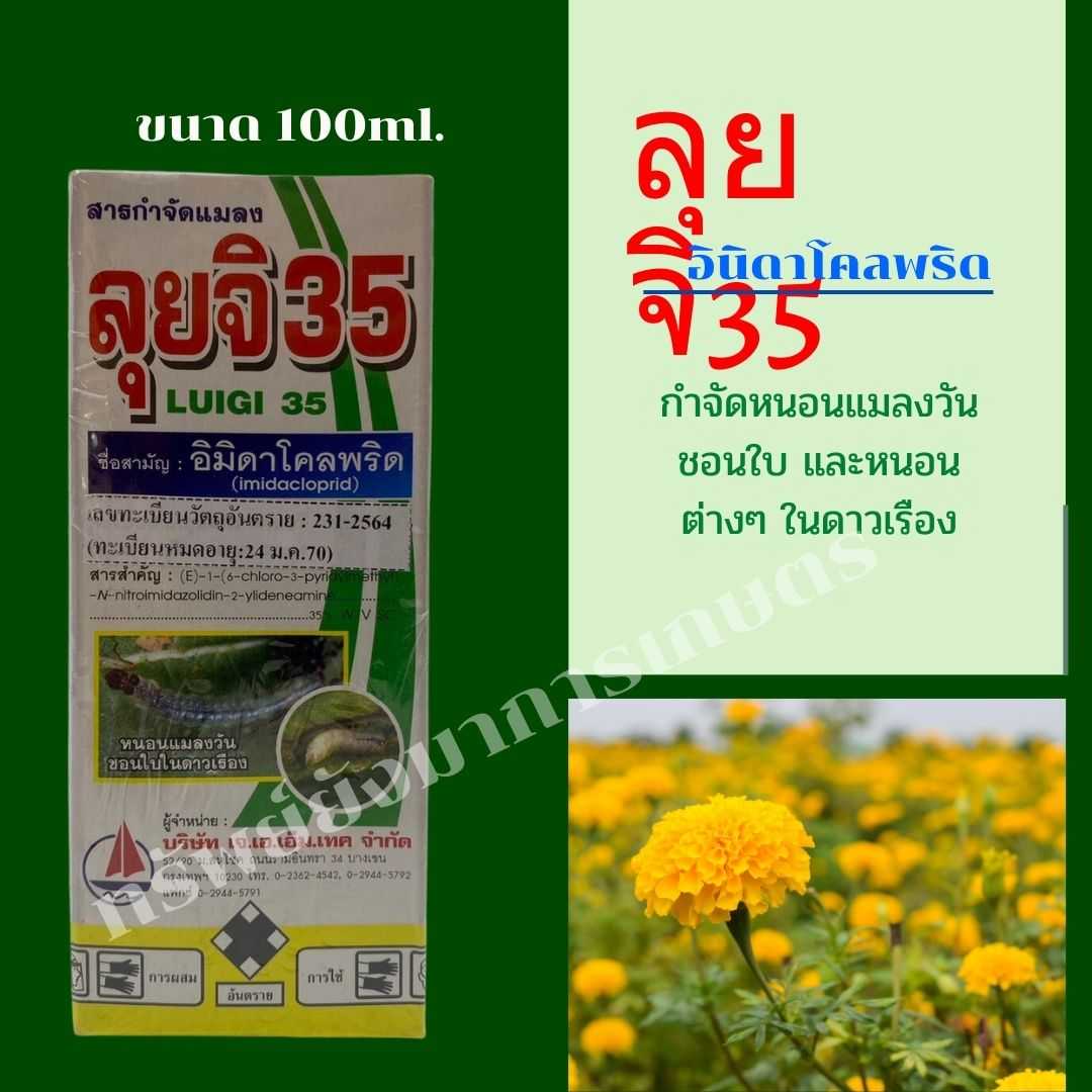 ลุยจิ35 อิมิดาโคลพริด ตราเรือใบ ขนาด 100ml.สารกำจัดแมลงชนิดดูดซึม ปกป้องต้นพืชจากแมลงและเพลี้ยต่างๆ