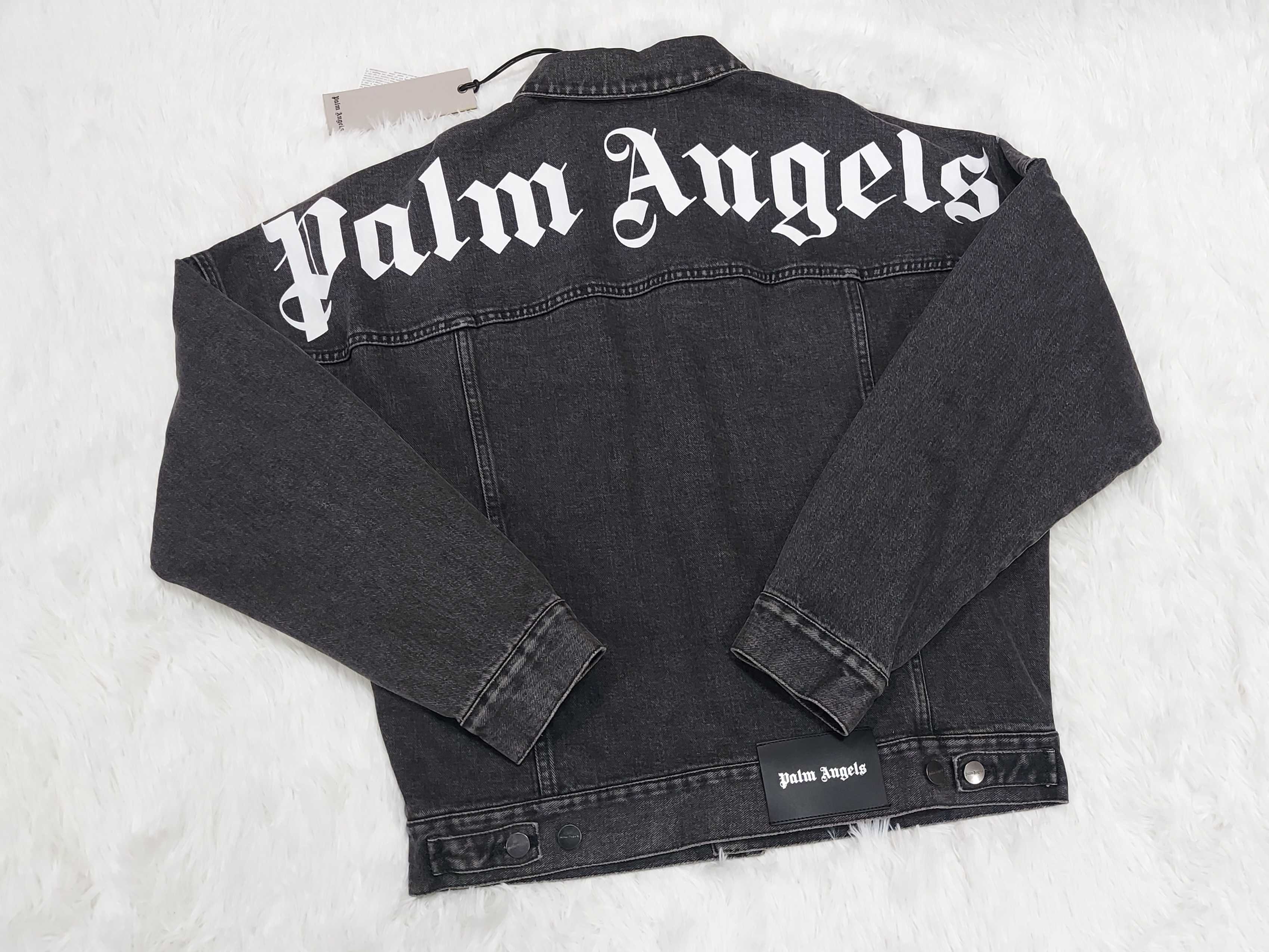 📌(ทักเชทก่อนสั่งซื้อ) ​   PALM ANGELS  Logo Over Denim Jacket Black 