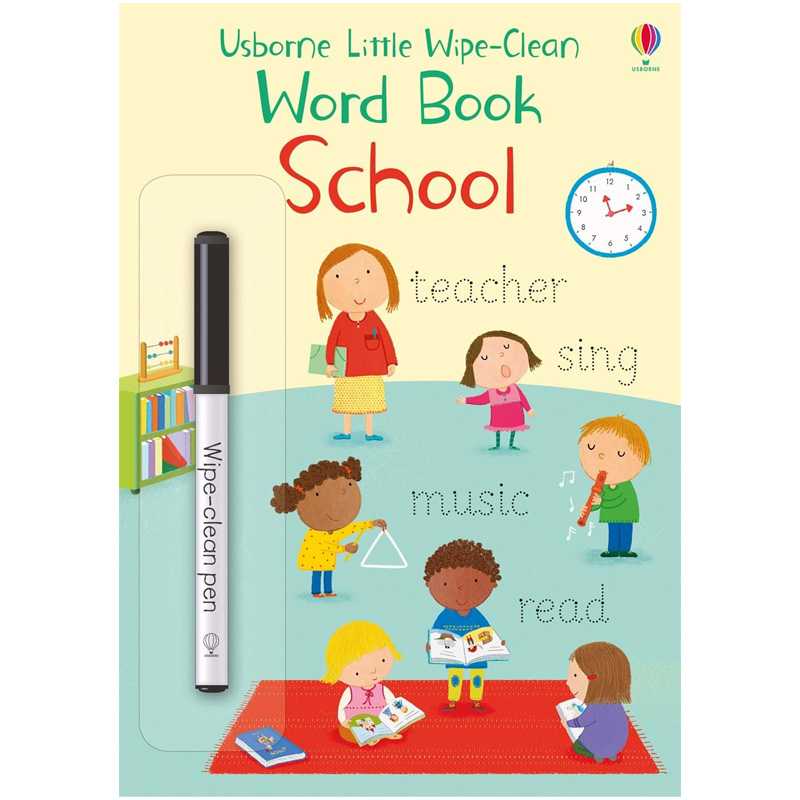 Usborne books Little wipe-clean School 3Y+ หนังสือภาพ พร้อมทักษะการนับ ภาษาอังกฤษ