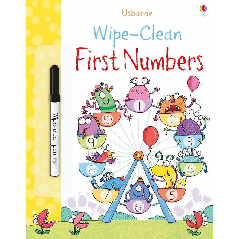 Usborne books Wipe-clean first numbers 3Y+ หนังสือ พร้อมปากกาลบได้