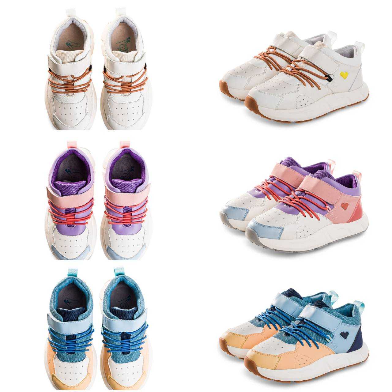 รองเท้า Outdoor 3-10ขวบ (OD23212) Autumn2023 สีครีม/สีชมพูม่วง/สีฟ้า