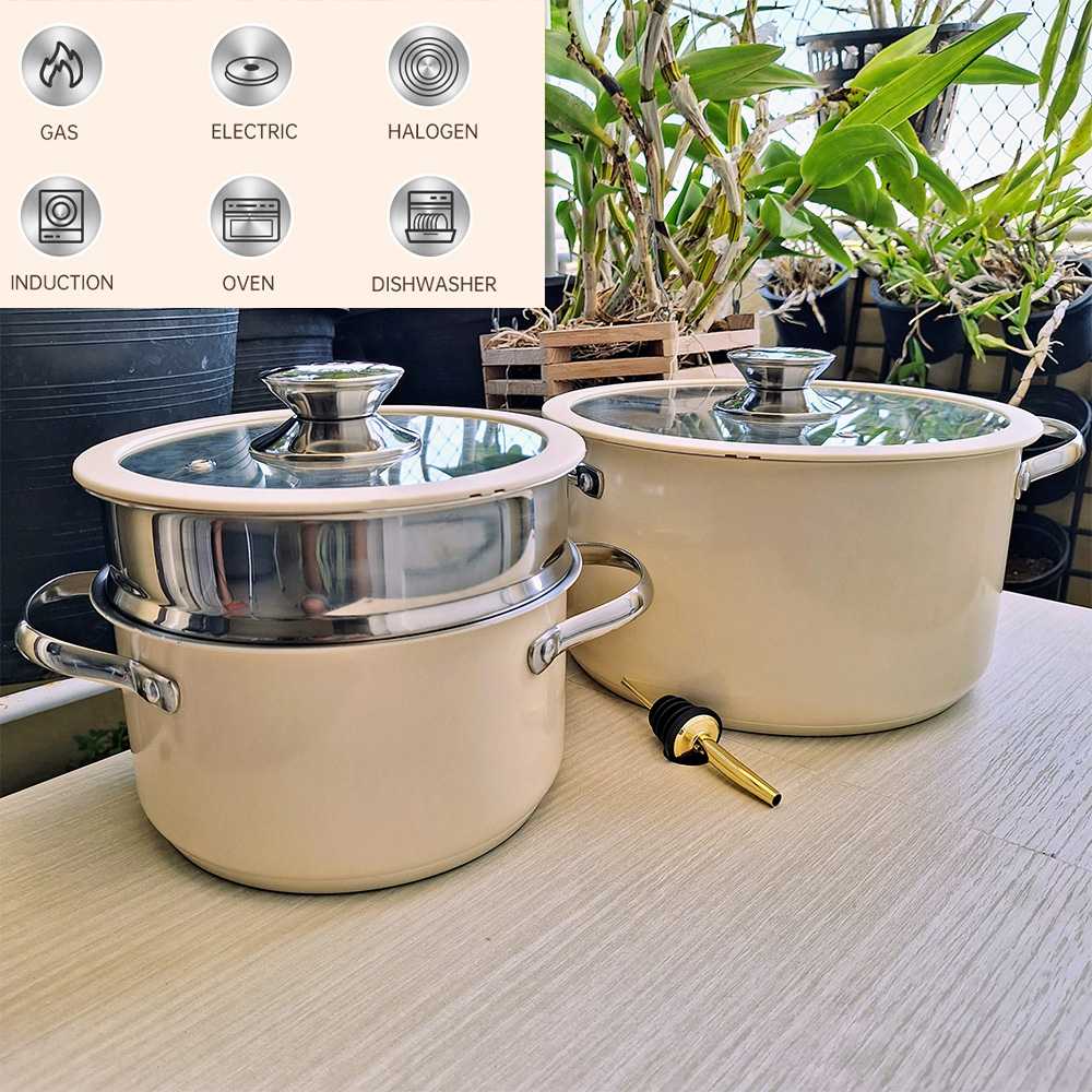 หม้อสแตนเลส เตาแม่เหล็กไฟฟ้าได้ Utensils_TL หม้อสแตนเลสหนา ร้อนเร็ว ประหยัดพลังงาน เคลื่อนย้ายสดวก