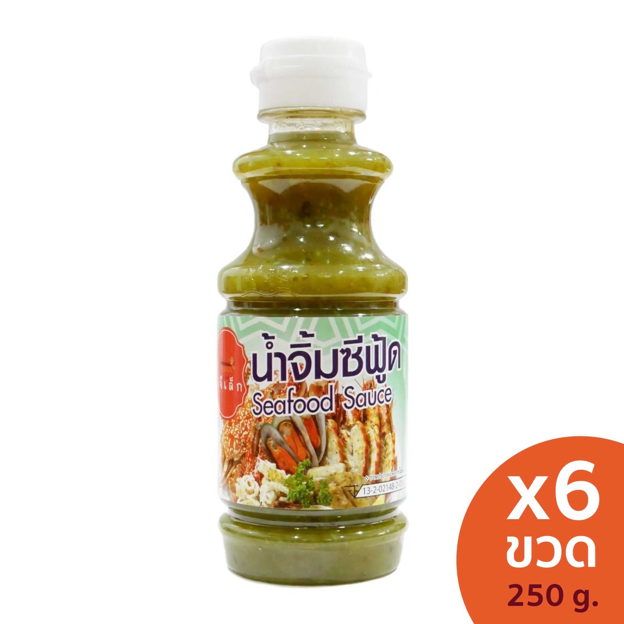 J-Lek (เจ๊เล็ก) น้ำจิ้มซีฟู้ด ขวดพลาสติก ขนาด 250 กรัม เเพ็ค 6 ขวด