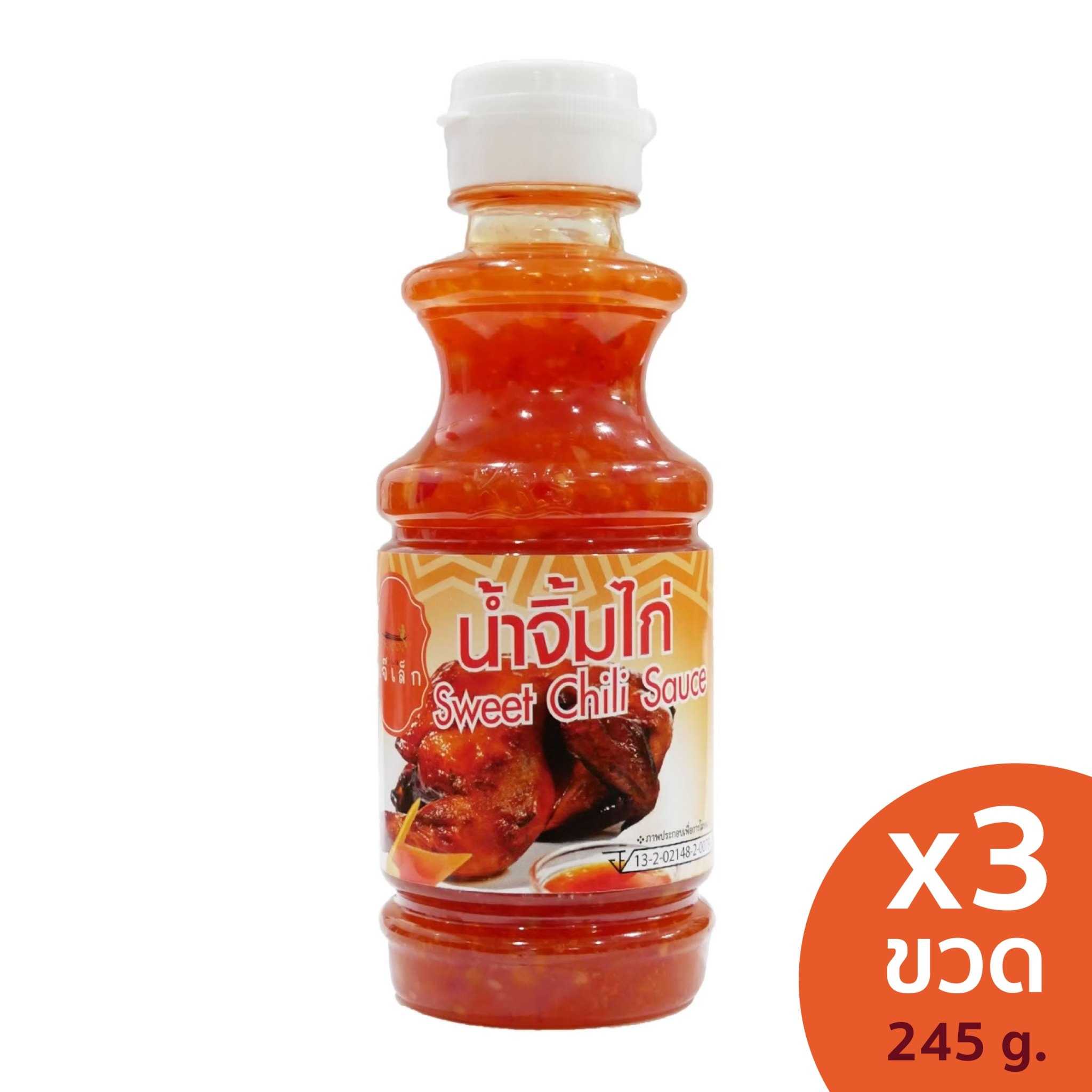 J-Lek (เจ๊เล็ก) น้ำจิ้มไก่ ขวดพลาสติก ขนาด 245 กรัม เเพ็ค 3 ขวด