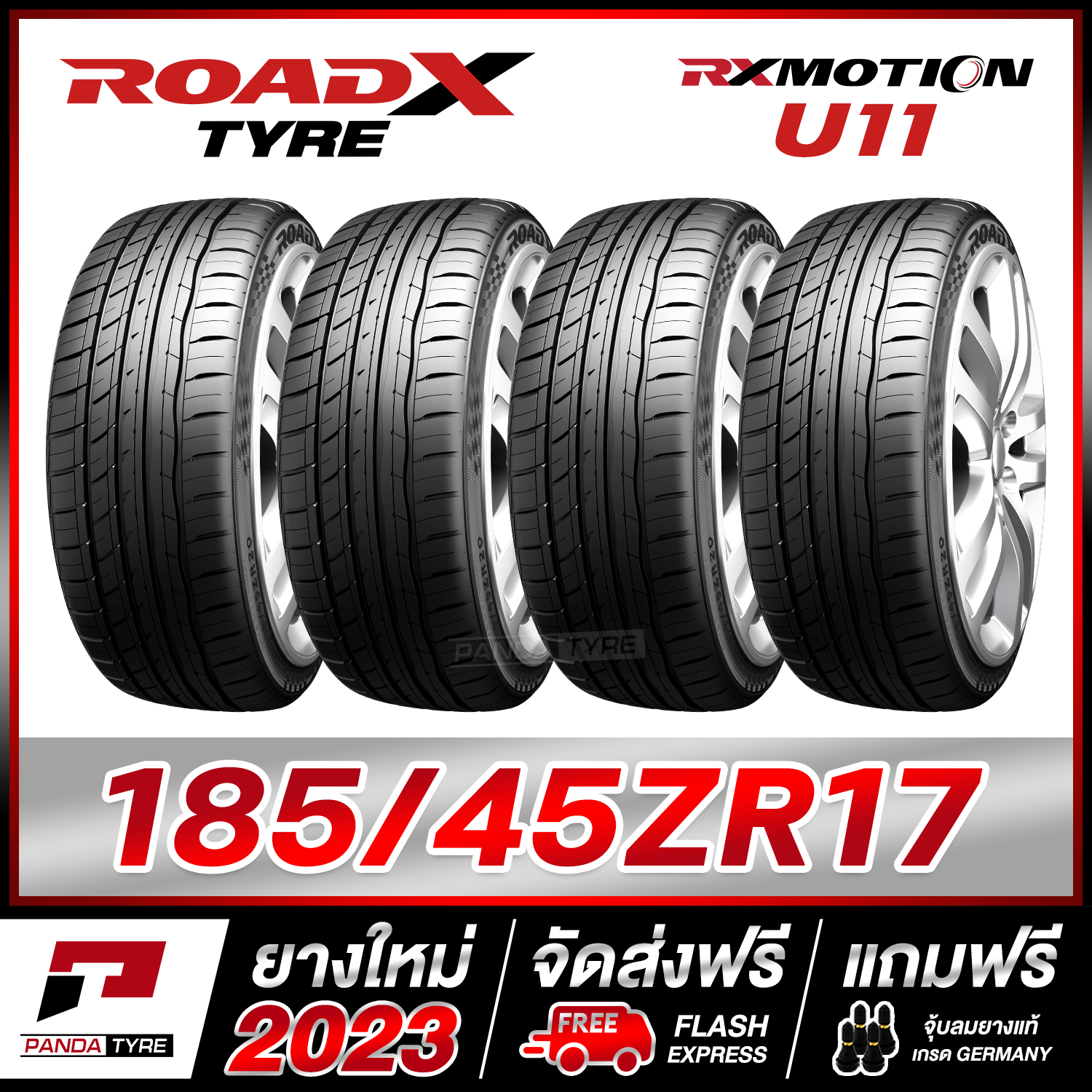 ROADX 185/45R17 (ยางขอบ17) รุ่น U11 จำนวน 4 เส้น (ยางใหม่ผลิตปี 2023)