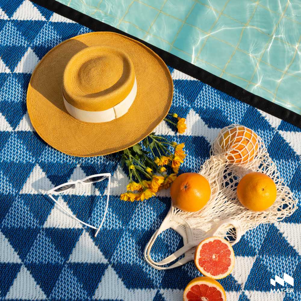 Mat-er เสื่อแทนพรม  ลาย Trimond Navy