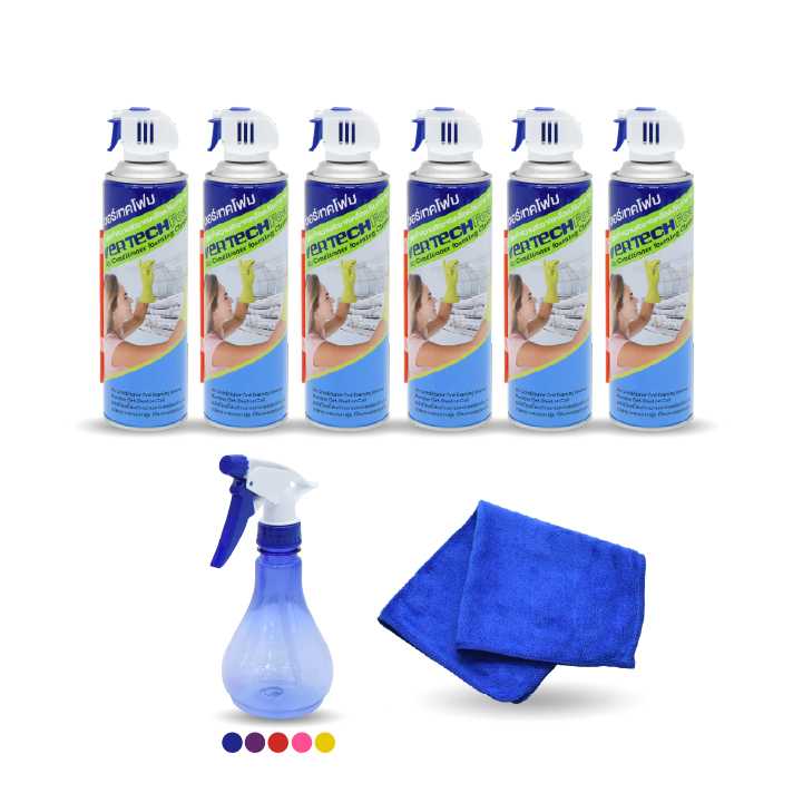 Vertech Cleaning Foam by Norca โฟมล้างแอร์ 500 มล. 6 กระป๋อง ฟรี ฟอกกี้+ผ้าไมโครไฟเบอร์ (318501)