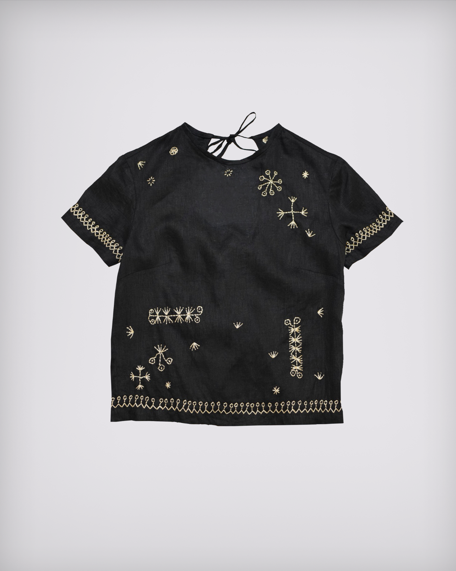 Embroidered Tie Top