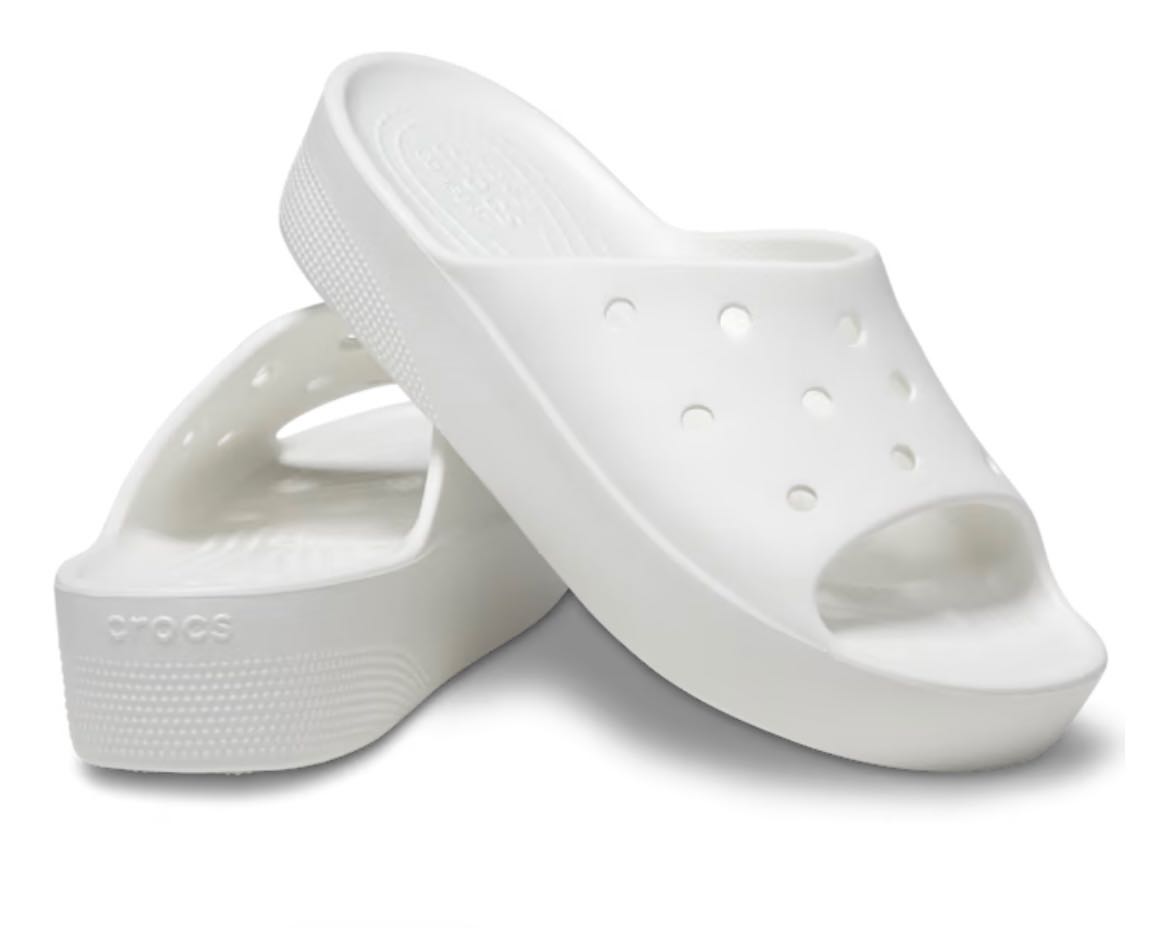 New CROCS  Classic Platform Slide-White/Blanc  ความสูงส้นรองเท้า  1.2”