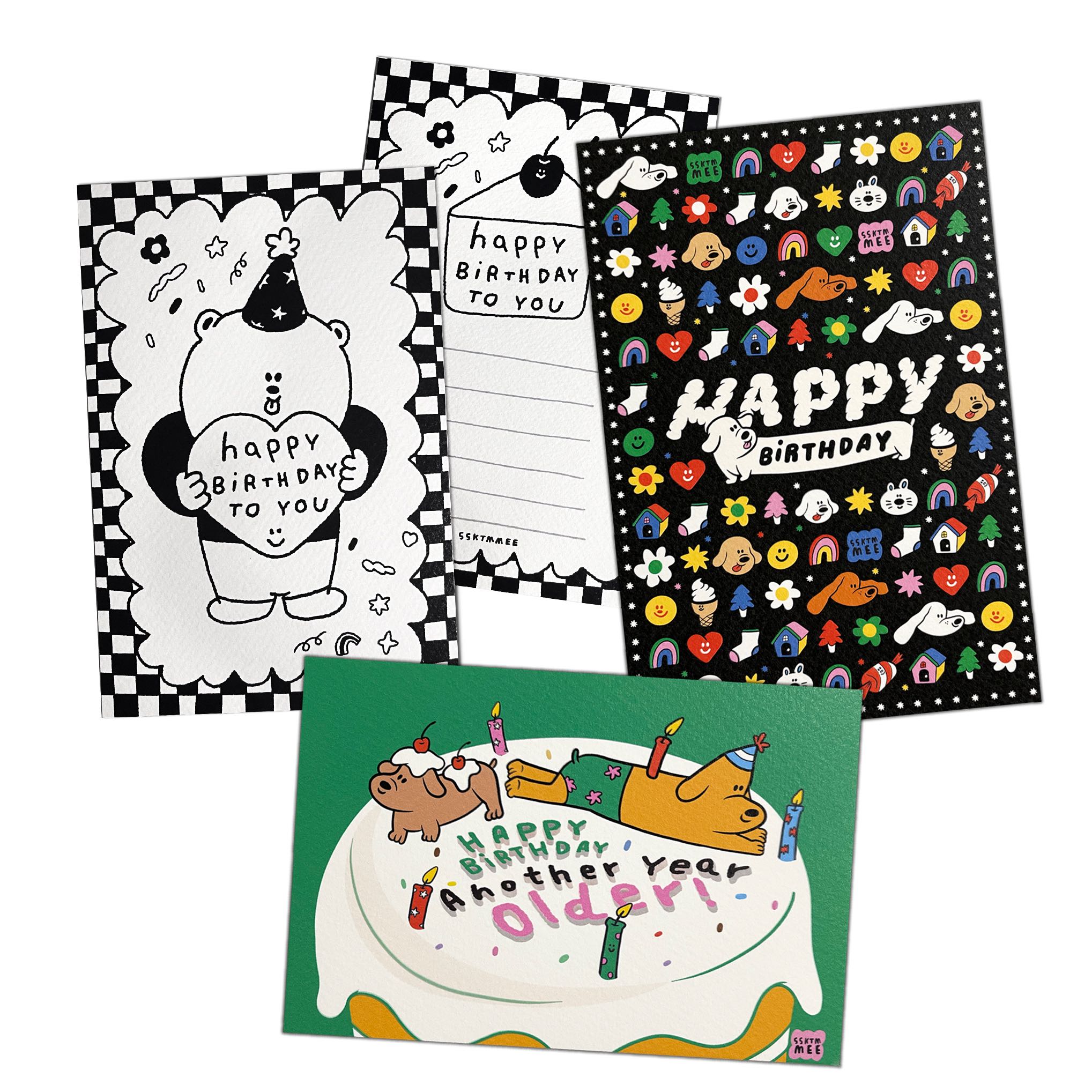 texture postcard - birthday