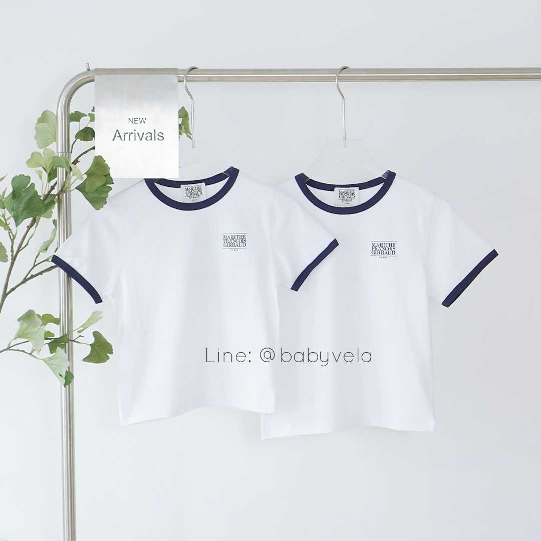 Marithe Enfant Classic Logo Ringer Tee  (White)