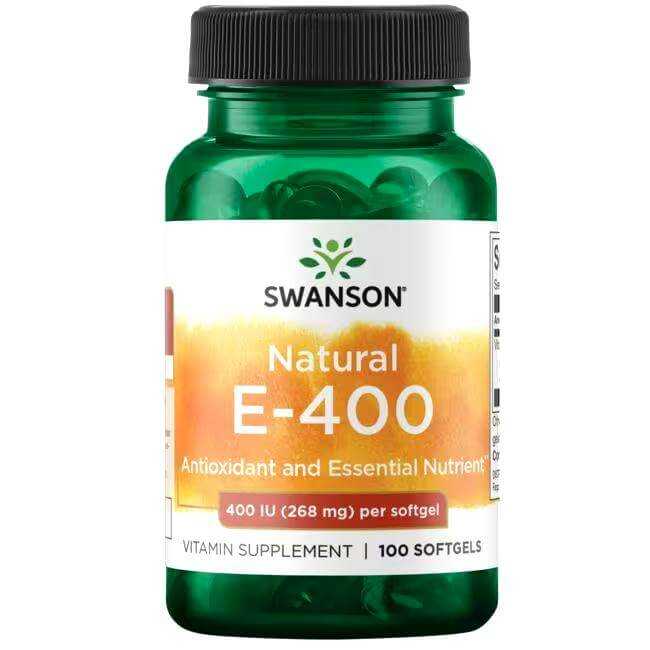 วิตามินอี Swanson Premium Natural 100% Vitamin E 400 IU 100 Softgels