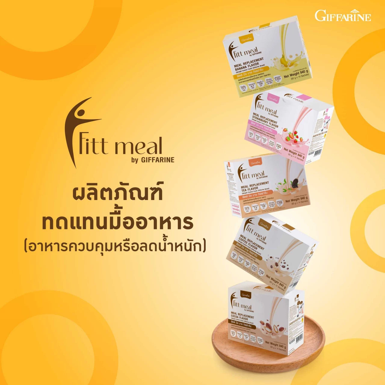 Fitt Meal By Giffarine ผลิตภัณฑ์ทดแทนมื้ออาหาร ควบคุมหรือลดน้ำหนัก กิฟฟารีน