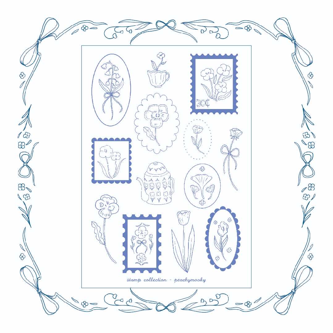 Stamp glitter sticker