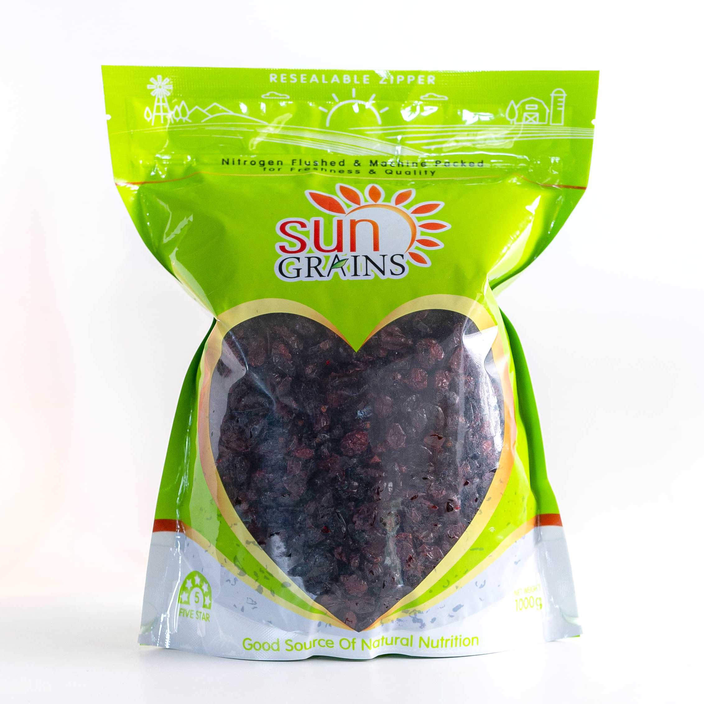 1 Kg. แครนเบอร์รี่แห้ง (ตราซันเกรนส์) DRIED CRANBERRY 1 Kg.