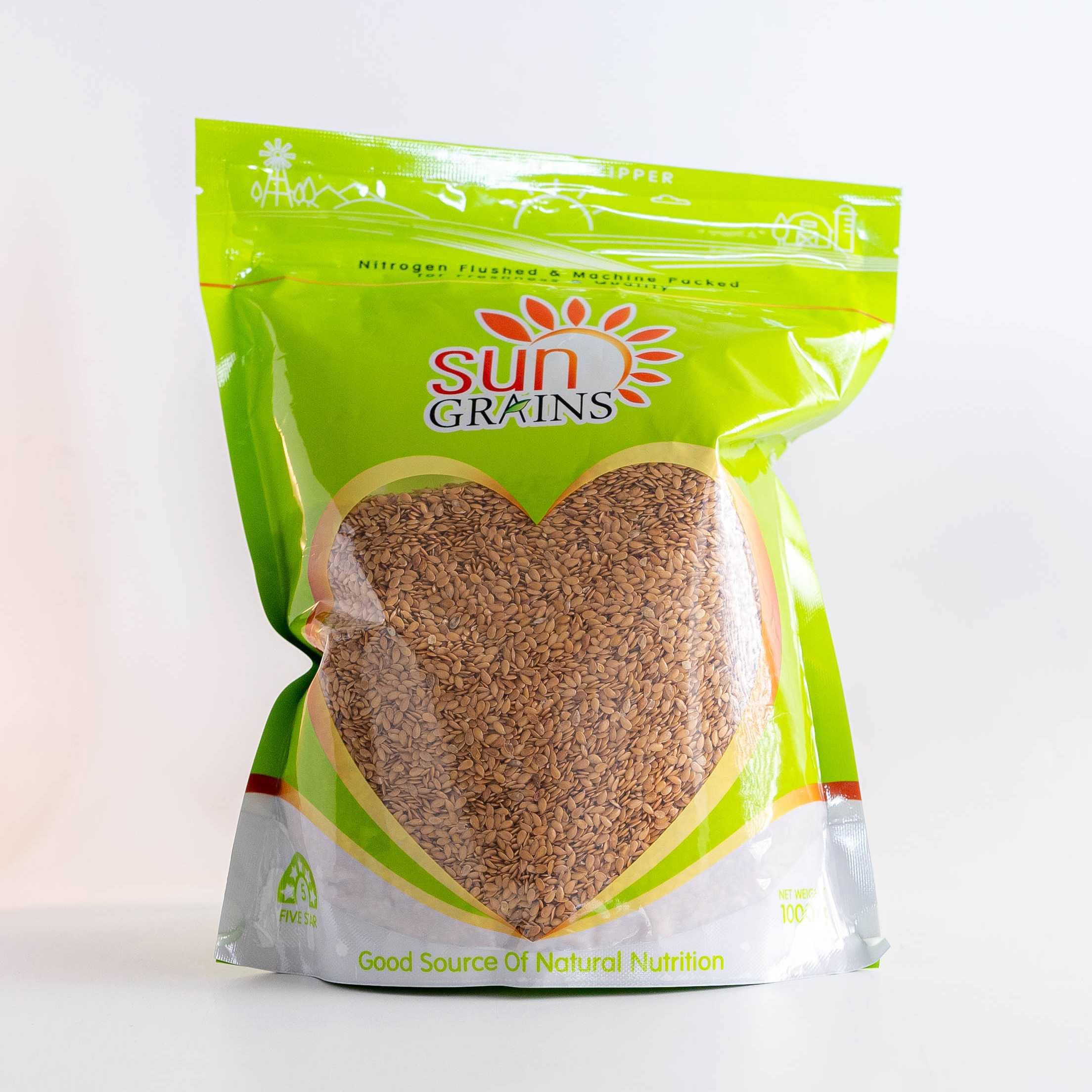 1 kg. แฟลกซ์ทอง ดิบ (ตราซันเกรนส์) GLODEN FLAX SEED 1 Kg.