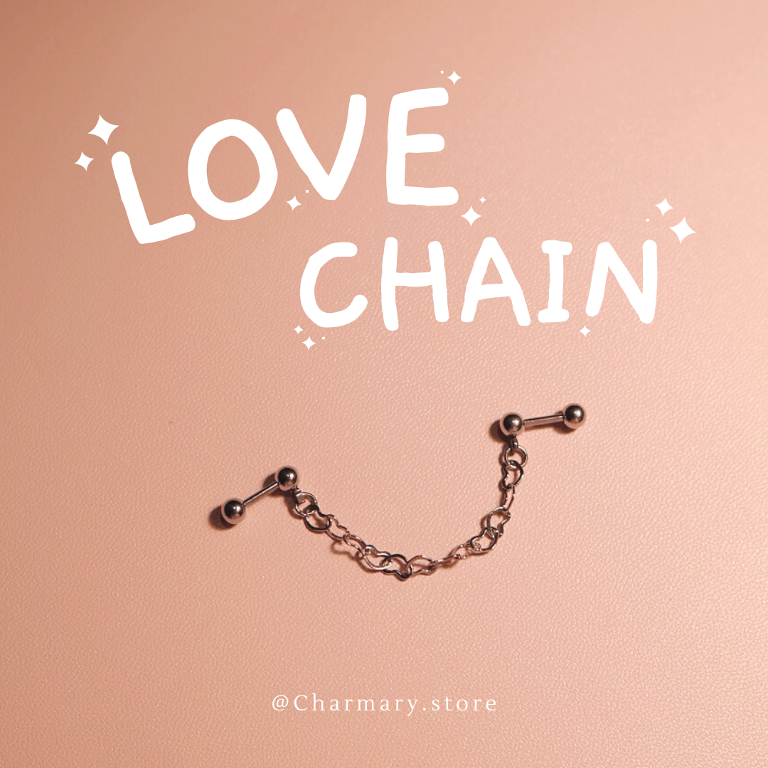 [สินค้าพร้อมส่ง✨] จิวหู Love Chain❤️‍🩹