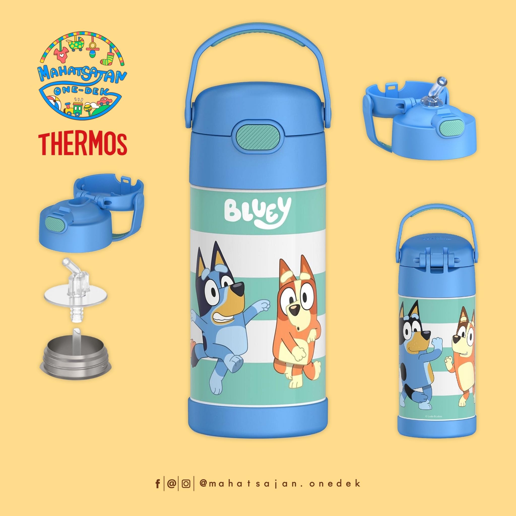 Thermos Vacuum Insulated Stainless Steel 12 Oz Funtainer กระติกดูดน้ำแตนเลส