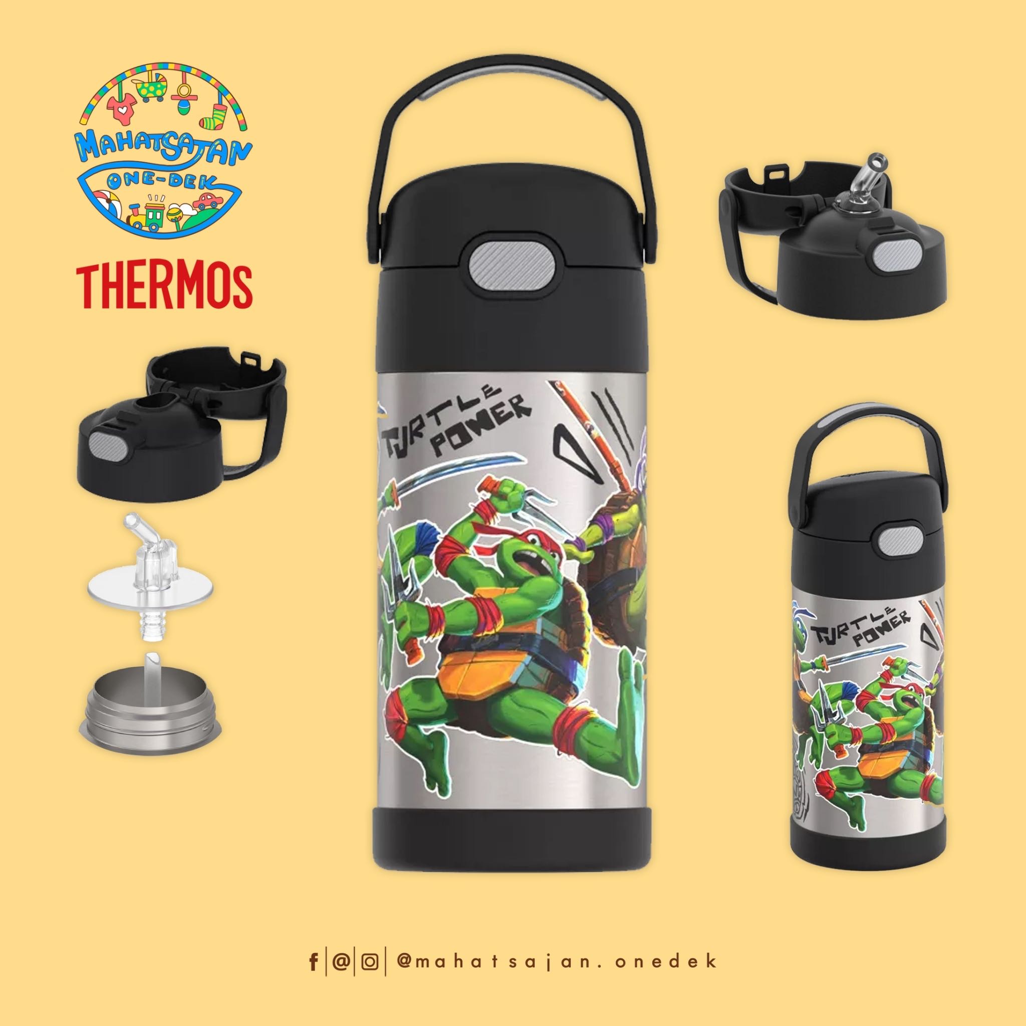 Ninja Thermos Vacuum Insulated Stainless Steel 12 Oz Funtainer กระติกดูดน้ำแตนเลส