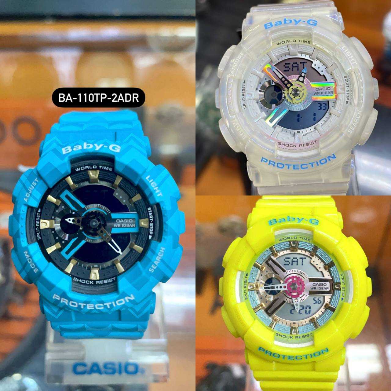CASIO BABY-G นาฬิกาข้อมือ รุ่น BA-110CA-9ADR / BA-110PL-7A2DR / BA-110TP-2ADR หน้าปัดดิจิทัลอะนาล็อก