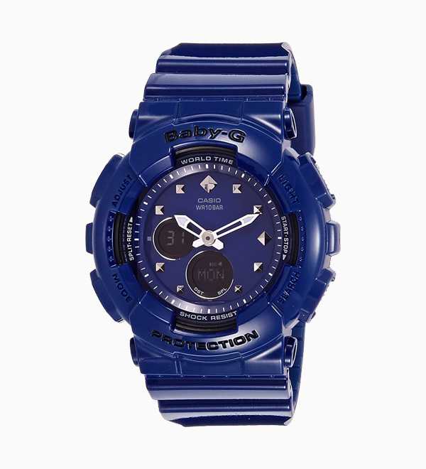 CASIO BABY-G นาฬิกาข้อมือ รุ่น BA-125-2ADR ตัวเรือนและสายสีน้ำเงิน หน้าปัดดิจิทัลอะนาล็อก