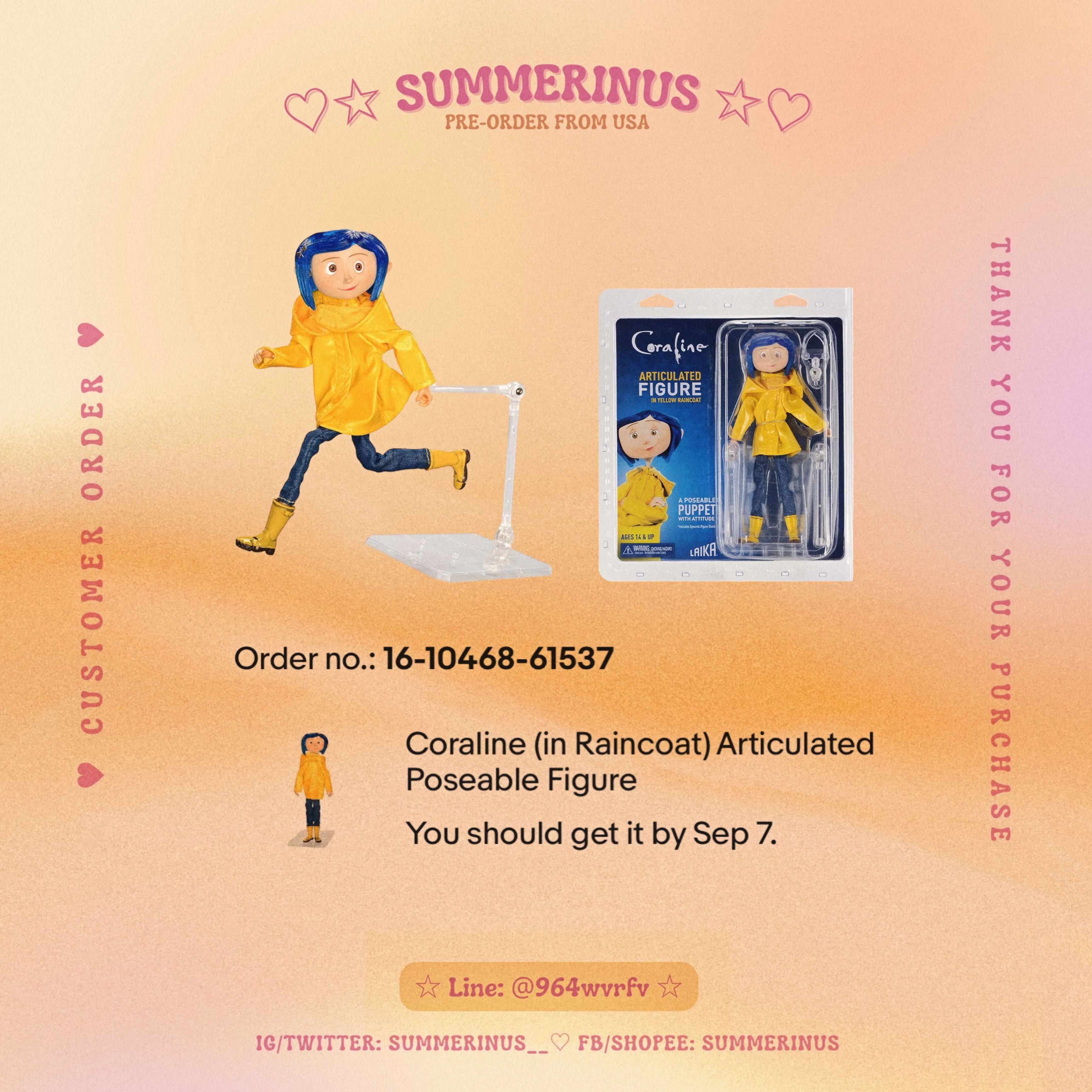 📦Customer’s Coraline in Raincoat Figure☔️