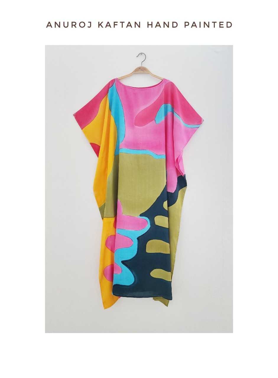 (Pre-order) Kaftan Cotton Silk Hand Paint คาฟทานคอตต้อนซิลล์แฮนด์เพ้นท์