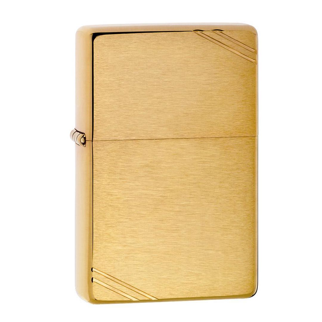 Zippo ไฟแช็กรุ่น 240 Vintage with Slashes Brushed Brass