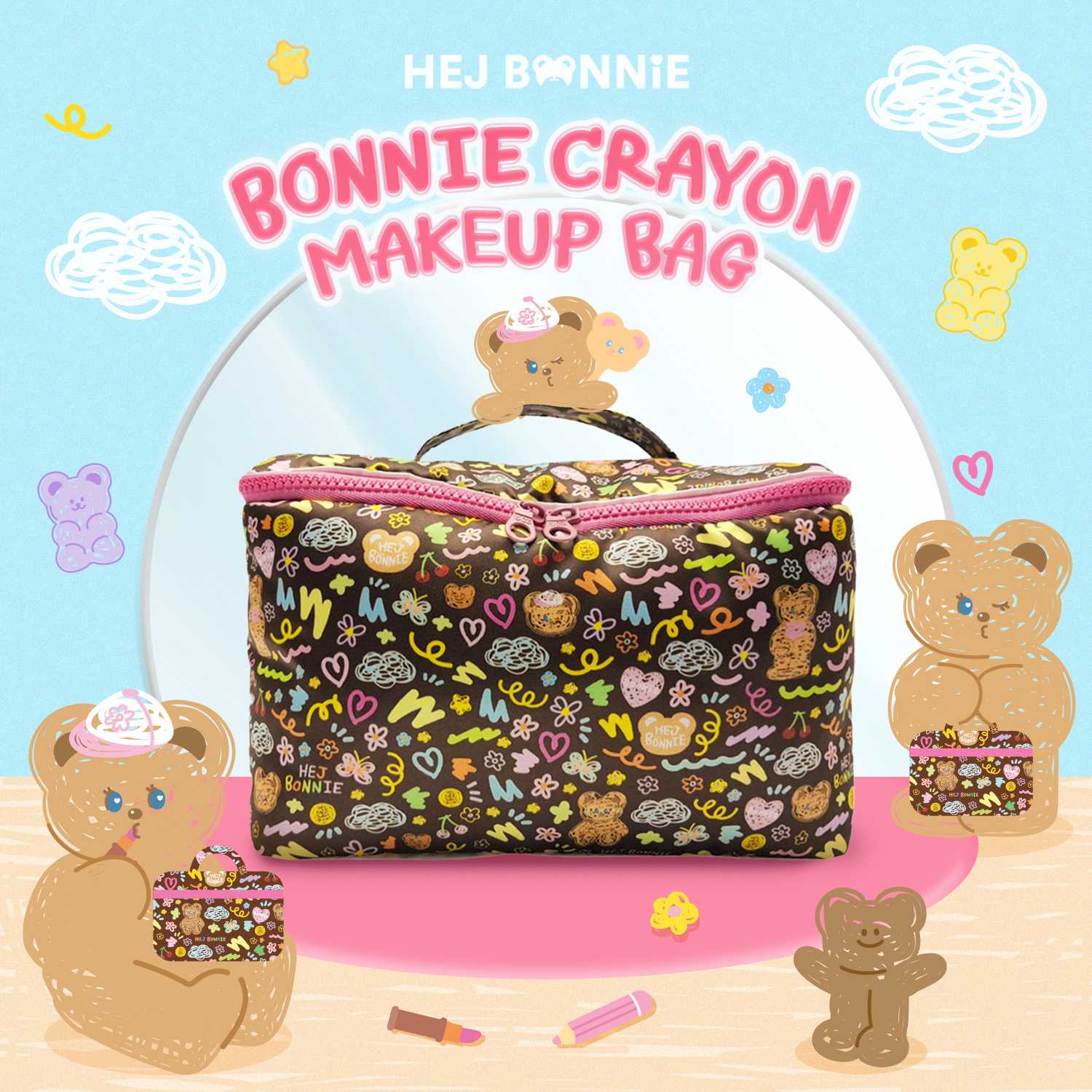 [Sold out] Bonnie Crayon Make up Bag l Hej Bonnie Official