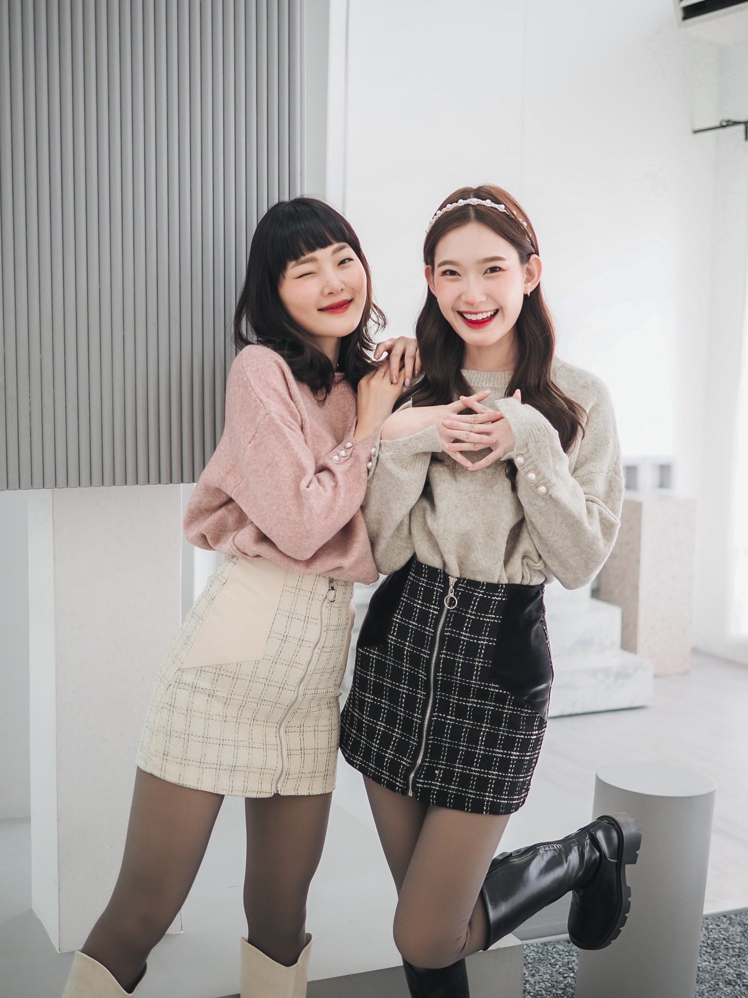 เสื้อไหมพรม แขนไข่มุก