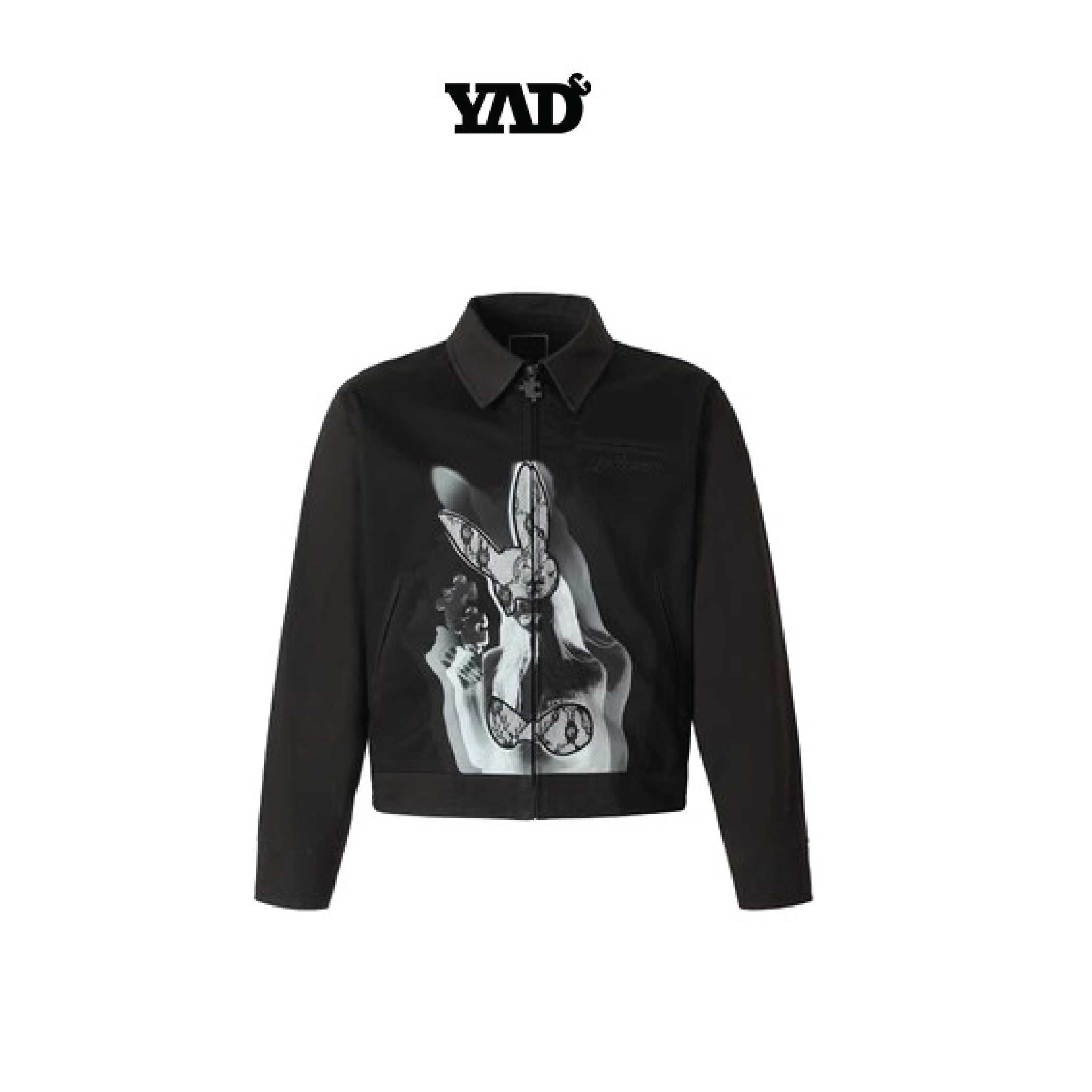 YADcrew Year of the Rabbit Limited Lace Embroidery American Retro Casual Jacket for Men