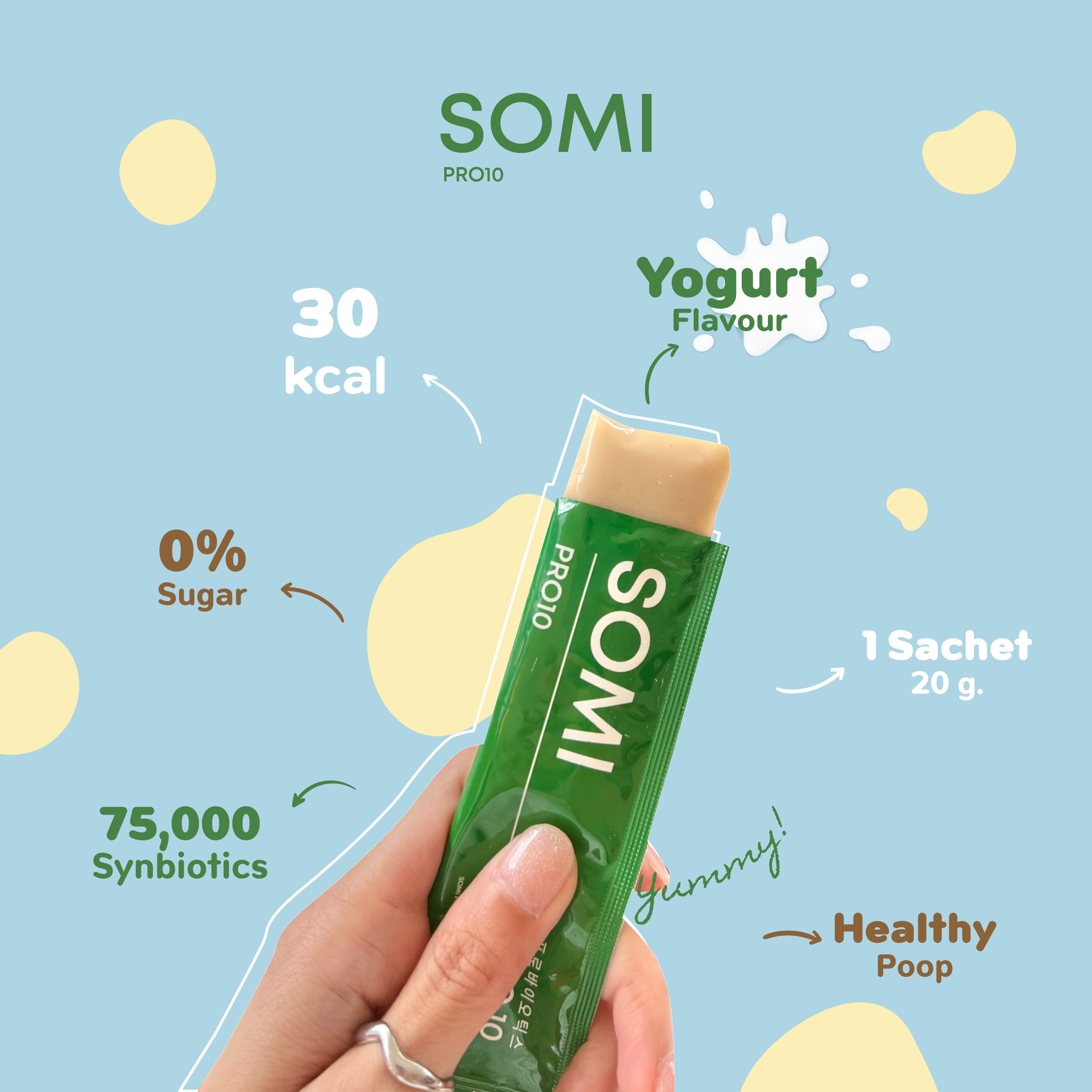 SOMI PRO10 โซมิเจลลี่โพรไบโอติกรสโยเกิร์ต Probiotic เกรดพรีเมี่ยม ปรับสมดุลลำไส้