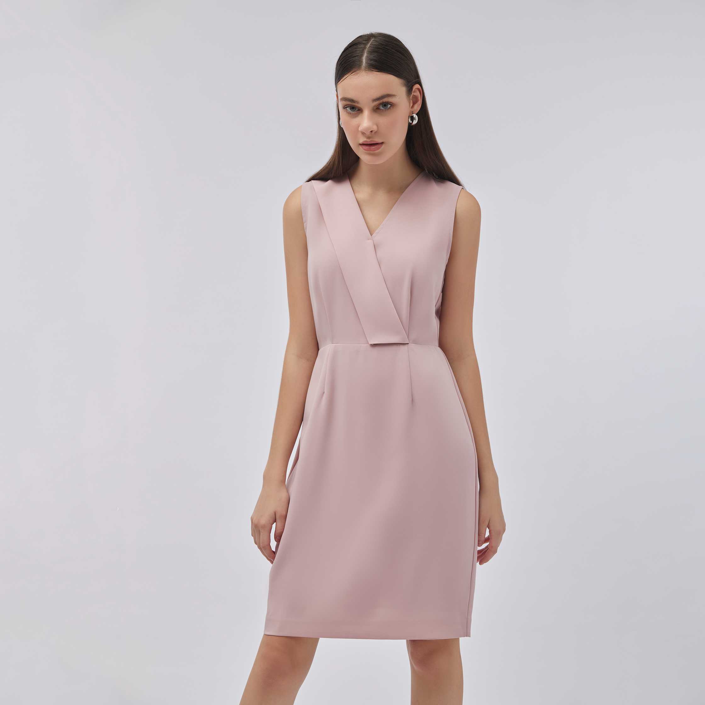 เดรสแขนกุดทรงตรง | Sleeveless Sheath Dress | 01029